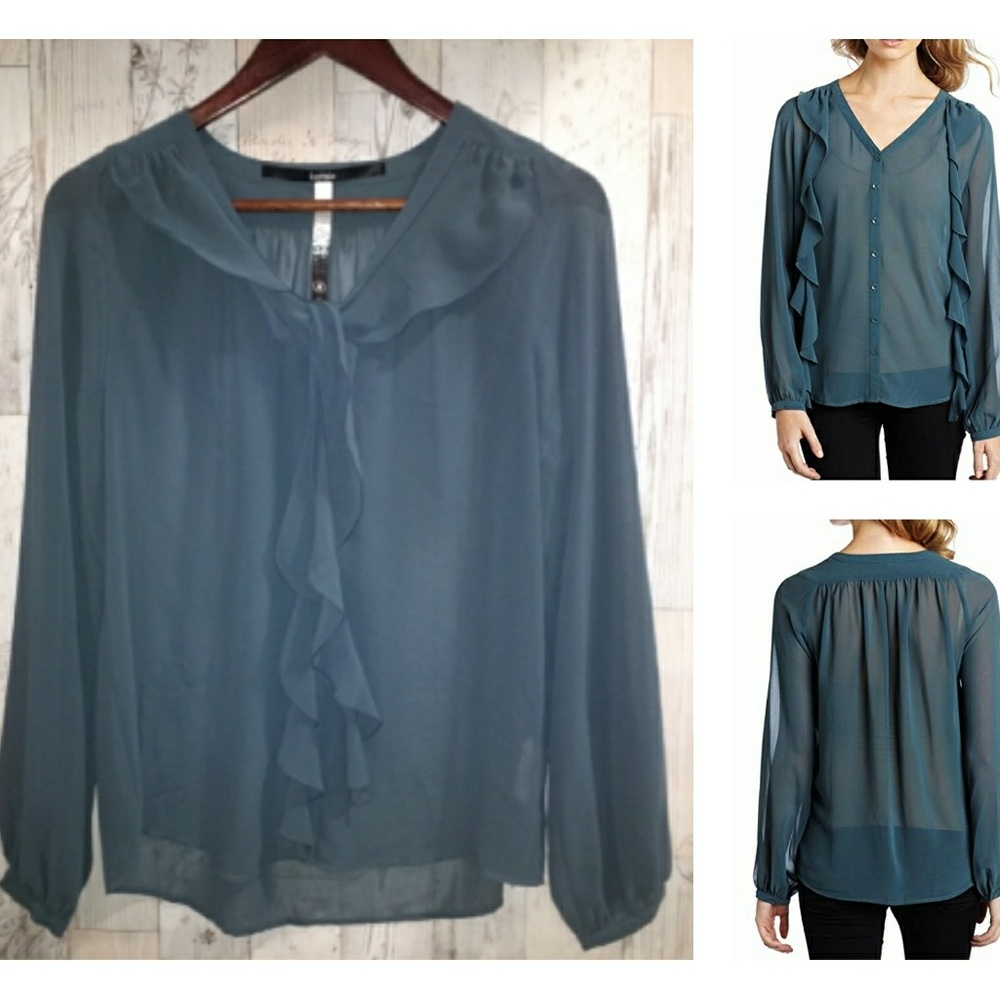 Kensie Chiffon Blouse in Teal